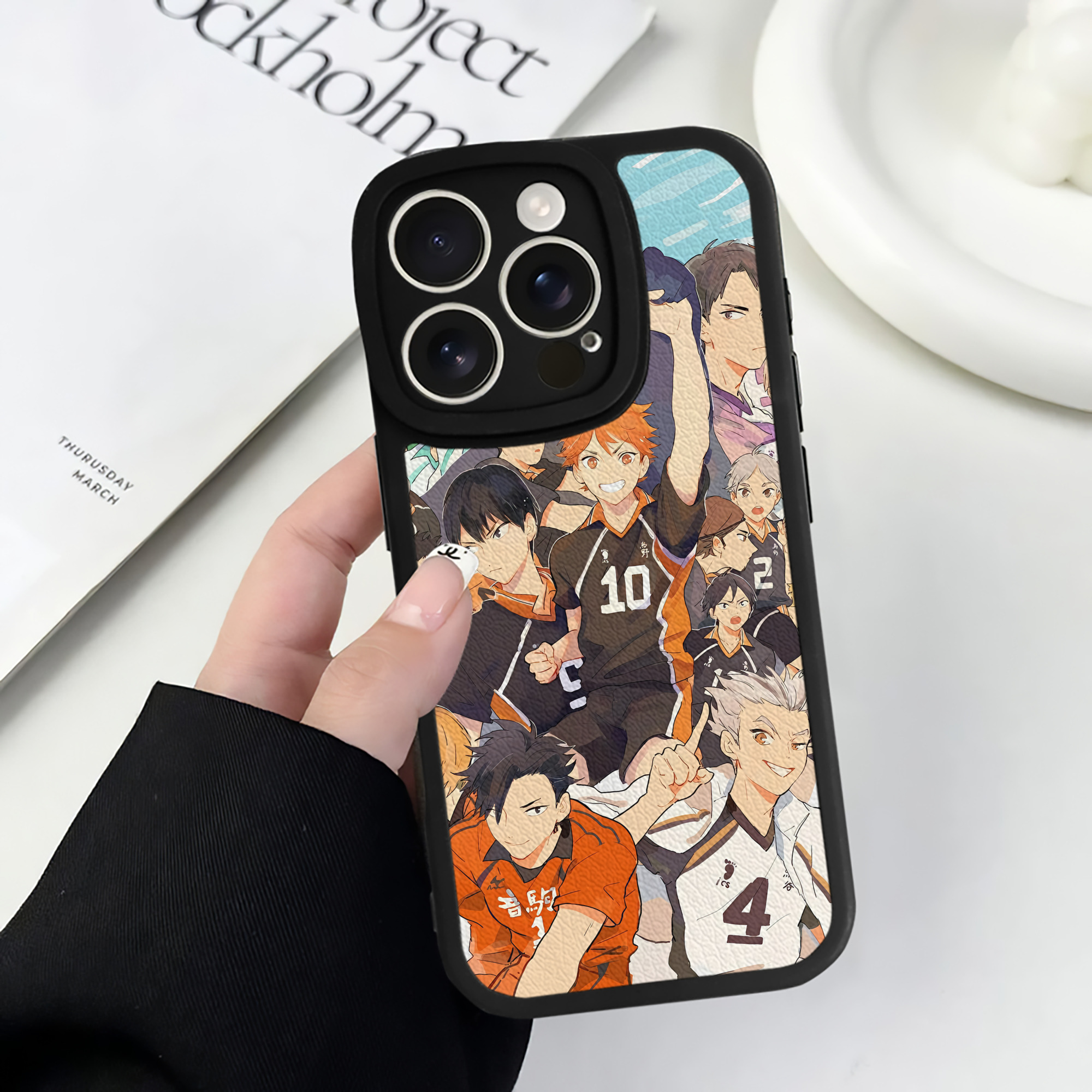 （画像用） ハイキュー!! Haikyu!! 【iPhone 16シリーズ対応】シリコンスマホケース（レザー調） 材質：シリコン